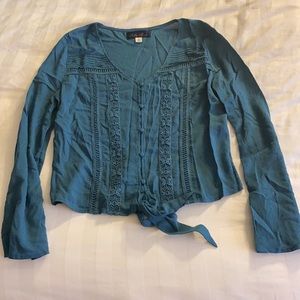 Teal Top with Tie, size XS